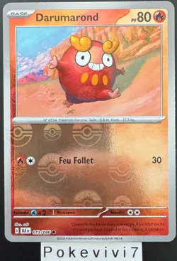 Carte Pokemon DARUMAROND 013/086 REVERSE POKEBALL EV10.5 BLK FR NEUF - Image 1