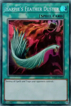 EGS1-EN022 HARPIE'S FEATHER DUSTER SUPER RARE UNLIMITED EDITION YuGiOh CARD - Image 1