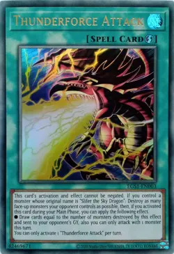 EGS1-EN003 THUNDERFORCE ATTACK ULTRA RARE UNLIMITED EDITION YuGiOh CARD - Image 1