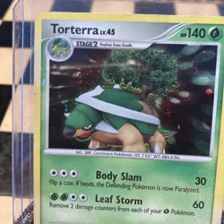 Pokemon Card Torterra 17/130 Diamond & Pearl Holo Played With A Swirl 🍃 - Image 2