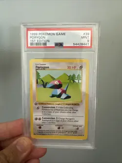 Pokemon TCG Porygon Base Set, 1st Edition Uncommon Card 39/102 PSA 9 - Image 1