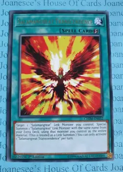 Salamangreat Transcendence CHIM-EN052 Silver Rare Yu-Gi-Oh Card 1st Edition New - Image 1