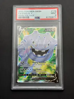 PSA 9 Steelix V 176/185 Full Art 2020 Pokemon SWSH Vivid Voltage Mint - Image 1