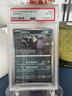 2023 POKEMON OBF EN-OBSIDIAN FLAMES #136 DARKRAI PSA 6 - Image 1