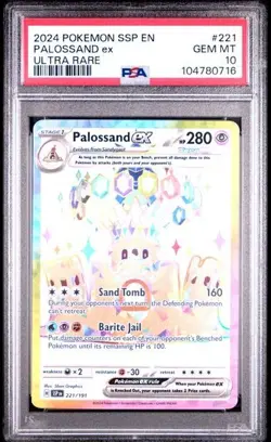 2024 POKEMON SSP EN-SURGING SPARKS ULTRA RARE #221 PALOSSAND EX PSA 10 - Image 1