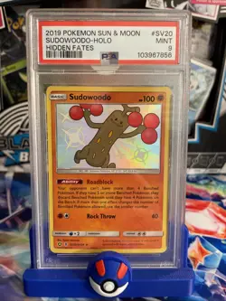 2019 Pokemon Sun & Moon Hidden Fates SV20 Sudowoodo-Holo PSA 9 - Image 1