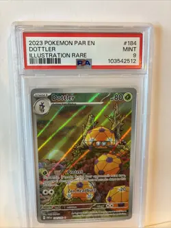 PSA 9 Mint Dottler #184 2023 Paradox Rift Illustration Rare Pokemon Trading Card - Image 1