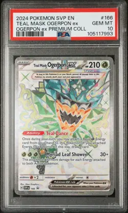 2024 POKEMON SVP EN-SV BLACK STAR PROMO #166 TEAL MASK OGERPON EX PSA 10 - Image 1