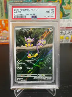 PSA 10 AIPOM 211/182 PARADOX RIFT HOLO POKEMON CARD - Image 1