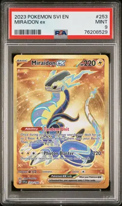 Miraidon Ex 2023 Pokemon Svi En-Scarlet & Violet Hyper Rare #253 PSA 9 - Image 1
