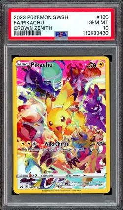PSA 10 Pikachu 160/159 Crown Zenith Alternate Art Illustration Rare IR POKEMON - Image 1