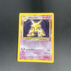 Alakazam 1/130 Holo Rare Base Set 2 Pokemon Card MP - Image 1