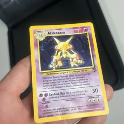 Alakazam 1/130 Holo Rare Base Set 2 Pokemon Card MP - Image 3