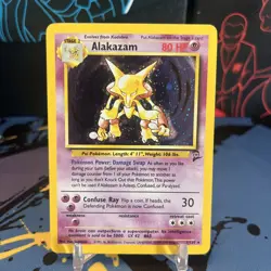 Alakazam 1/130 Holo Rare Base Set 2 Pokemon Card MP - Image 1