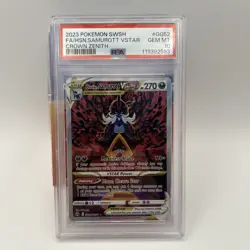 2023 POKEMON SWORD AND SHIELD CROWN ZENITH #GG52 HISUIAN SAMUROTT VSTAR PSA 10 - Image 1