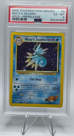 2000 POKEMON GYM HEROES #9 MISTY'S SEADRA HOLO-PRERELEASE WOTC PSA 6 EX-MT - Image 1