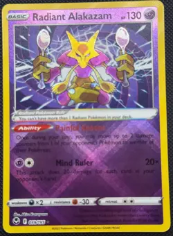 Pokemon Radiant Alakazam Silver Tempest 059/195 Holo Radiant Rare - Image 1