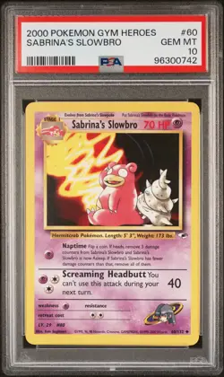 2000 POKEMON GYM HEROES #60 SABRINA'S SLOWBRO PSA 10 - Image 1