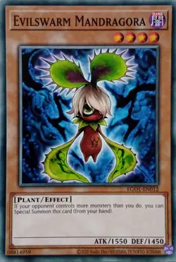 EGO1-EN012 EVILSWARM MANDRAGORA COMMON UNLIMITED EDITION YuGiOh CARD - Image 1