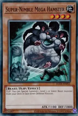 EGO1-EN011 SUPER-NIMBLE MEGA HAMSTER COMMON UNLIMITED EDITION YuGiOh CARD - Image 1