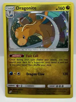 Dragonite - 119/181 Pokemon TCG Sun & Moon Team Up Cosmos Holo Rare Pokemon Card - Image 1
