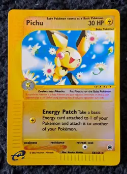 Pokemon Card Pichu Holo Foil Reverse 58/165 Expedition NM (PSA) - Image 1