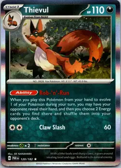 Thievul 120/182 Holo Rare Paradox Rift PAR NM Pokemon TCG Card - Image 1