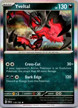Yveltal 118/182 Holo Rare Paradox Rift PAR NM Pokemon TCG Card - Image 1