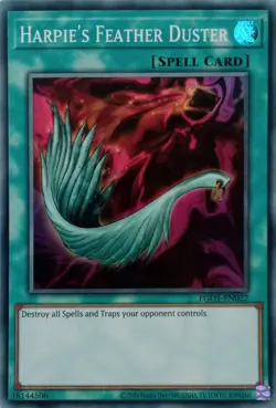 EGO1-EN022 HARPIE'S FEATHER DUSTER SUPER RARE UNLIMITED EDITION YuGiOh CARD - Image 1