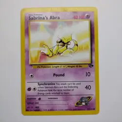 Sabrina's Abra 93/132 Gym Challenge Unlimited Pokemon Card Non-Holo LP - NM - Image 1
