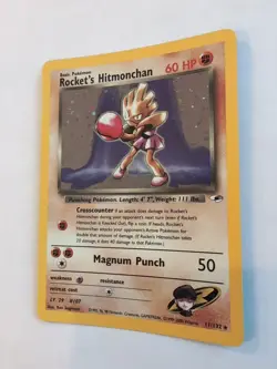 Pokemon TCG Rocket's Hitmonchan Gym Heroes Card 11/132 Holo Rare Unlimited - Image 2