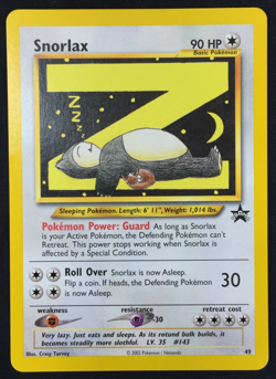 2002 Pokemon Black Star Promo Card #49 Snorlax WOTC NM/Never Played - Image 3