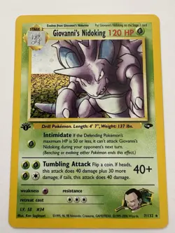 Pokemon Card - Giovanni's Nidoking 1st Edition Gym Challenge 7/132 Holo Rare - Image 1