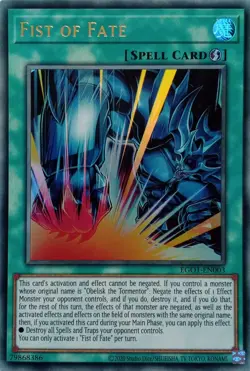 EGO1-EN003 FIST OF FATE ULTRA RARE UNLIMITED EDITION YuGiOh CARD - Image 1
