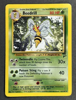 Beedrill 21/130 Base Set 2 RARE 1999 Pokemon Card TCG WOTC NM - Image 1