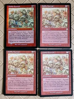 4 Goblin Festival Foil & Regular Playset Urza's Destiny NM Near Mint MTG - Image 1