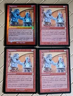 4 Impatience Foil & Regular Playset Urza's Destiny NM Near Mint MTG - Image 1