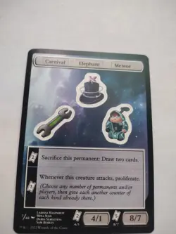 MTG Unfinity Sticker Sheet - Carnival / Elephant / Meteor #007 - Image 1