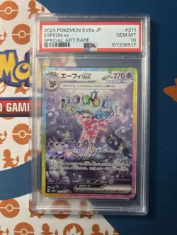 Pokemon Espeon EX SAR 211/187 Japanese Terastal Festival TCG Card PSA 10 - Image 1