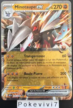 Carte Pokemon MINOTAUPE 046/086 EX EV10.5 Foudre Noire BLK FR NEUF - Image 1