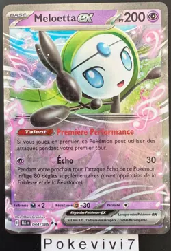 Carte Pokemon MELOETTA 044/086 EX EV10.5 Foudre Noire BLK FR NEUF - Image 1