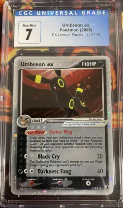 Pokemon Umbreon EX Unseen Forces Ultra Rare holo #112 CGC 7 - Blue Label - Image 1