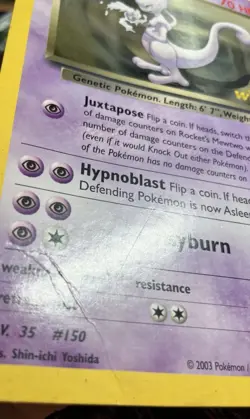 2003 Pokemon BEST WINNER PROMO 8 Rocket's Mewtwo Oversized JUMBO HP VERY RARE - Image 5