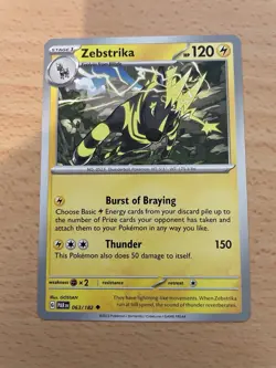 Pokemon TCG #063/182 Zebstrika Uncommon Paradox Rift - Image 1