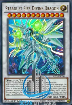 Yugioh Stardust Sifr Divine SHVI-EN096 Ultra Rare 1st Edition - Image 1