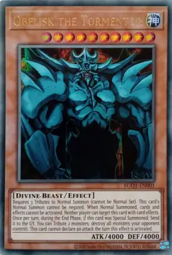 EGO1-EN001 OBELISK THE TORMENTOR ULTRA RARE UNLIMITED EDITION YuGiOh CARD - Image 1