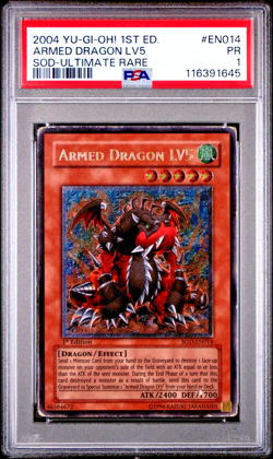 PSA 1 1ST EDITION Ultimate Rare Armed Dragon LV5 SOD-EN014 YUGIOH - Image 1