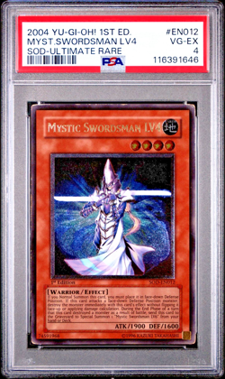 PSA 4 1ST EDITION Ultimate Rare Mystic Swordsman LV4 SOD-EN012 YUGIOH - Image 1