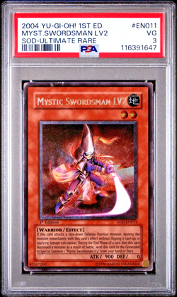 PSA 3 1ST EDITION Ultimate Rare Mystic Swordsman LV2 SOD-EN011 YUGIOH - Image 1