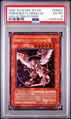 PSA 6 1ST EDITION Ultimate Rare Horus Black Flame Dragon LV6 SOD-EN007 YUGIOH - Image 1